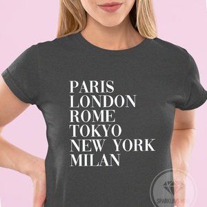 Paris London Major Fashion Cities Graphic Tshirt